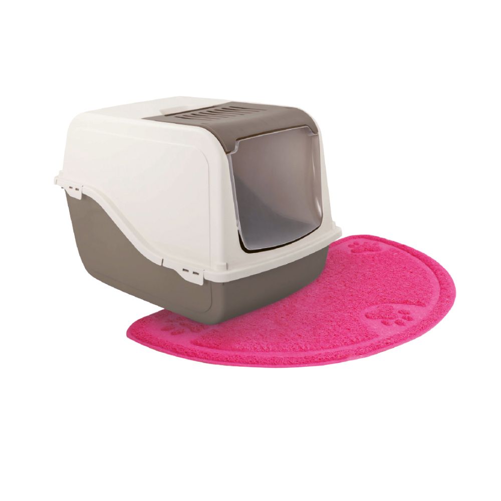Tappetino Mezzaluna Esterno per Lettiera Gatto in Colori Assortiti