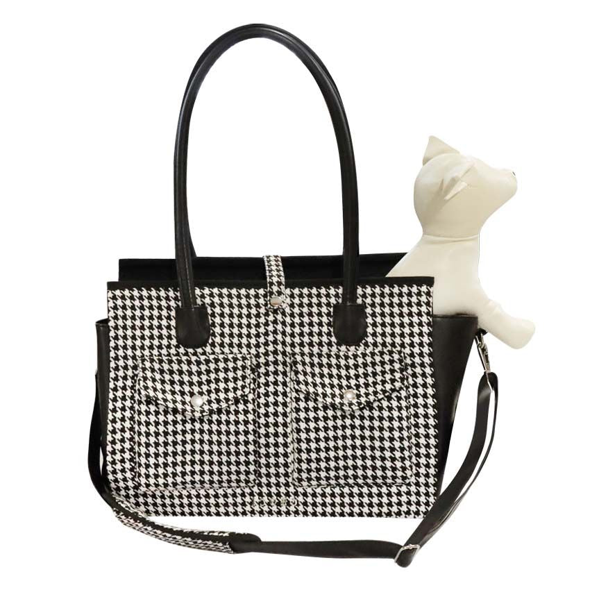 Dog carrier bag Hounds Tooth