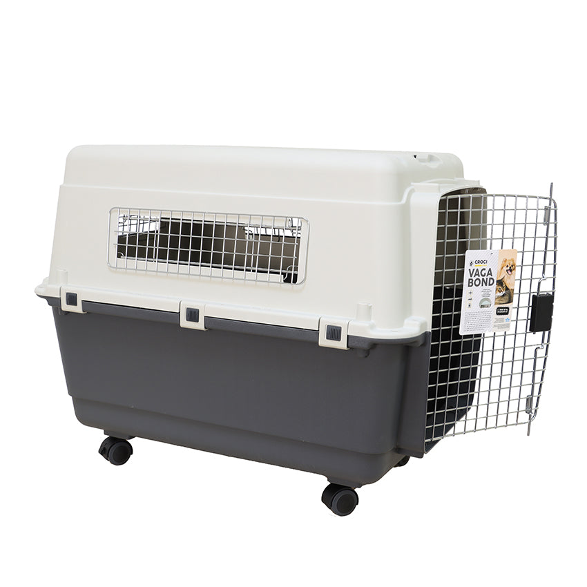 Rigid dog and cat carrier with wheels - Vagabond