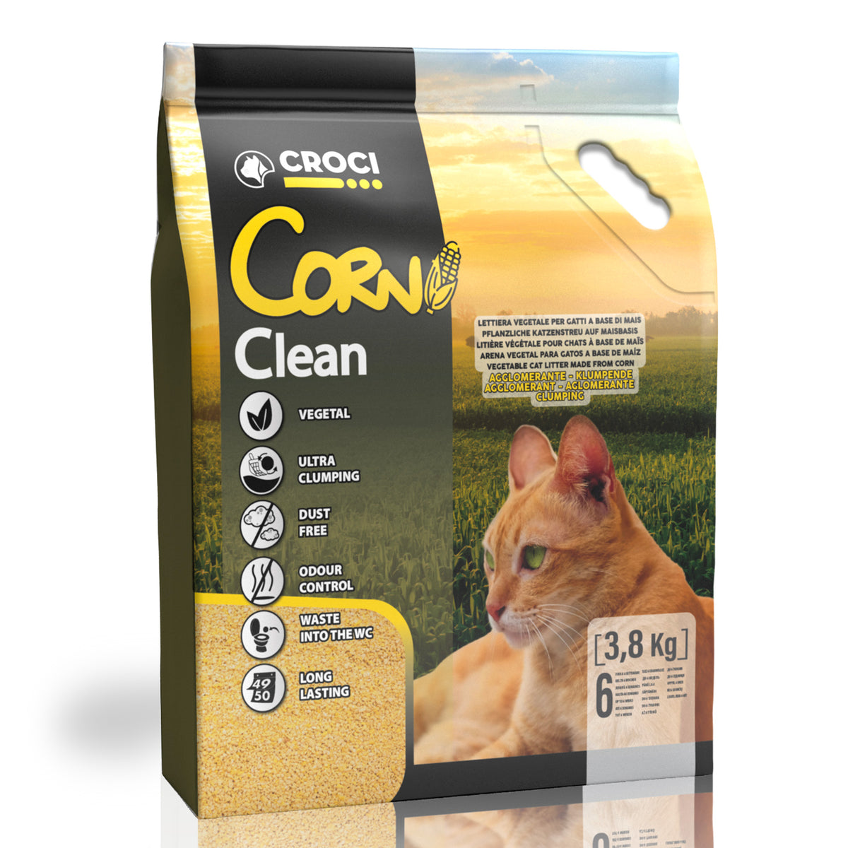 Corn Clean Mais Lettiera Vegetale Agglomerante con Controllo degli Odori