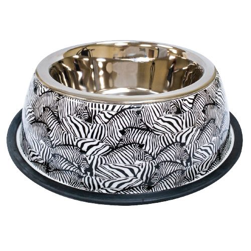 Ciotola per cane e gatto in acciaio - Animalier Zebra