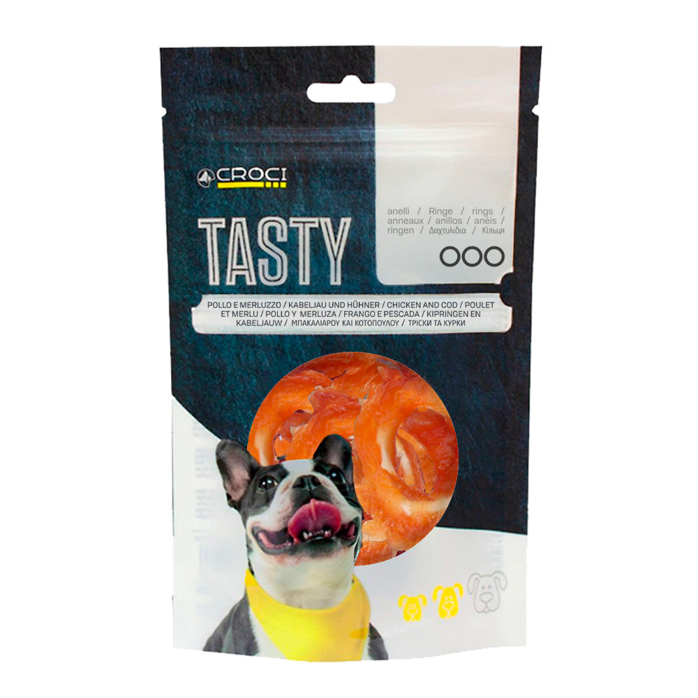 Tasty Anelli di Merluzzo e Pollo Snack per Cani