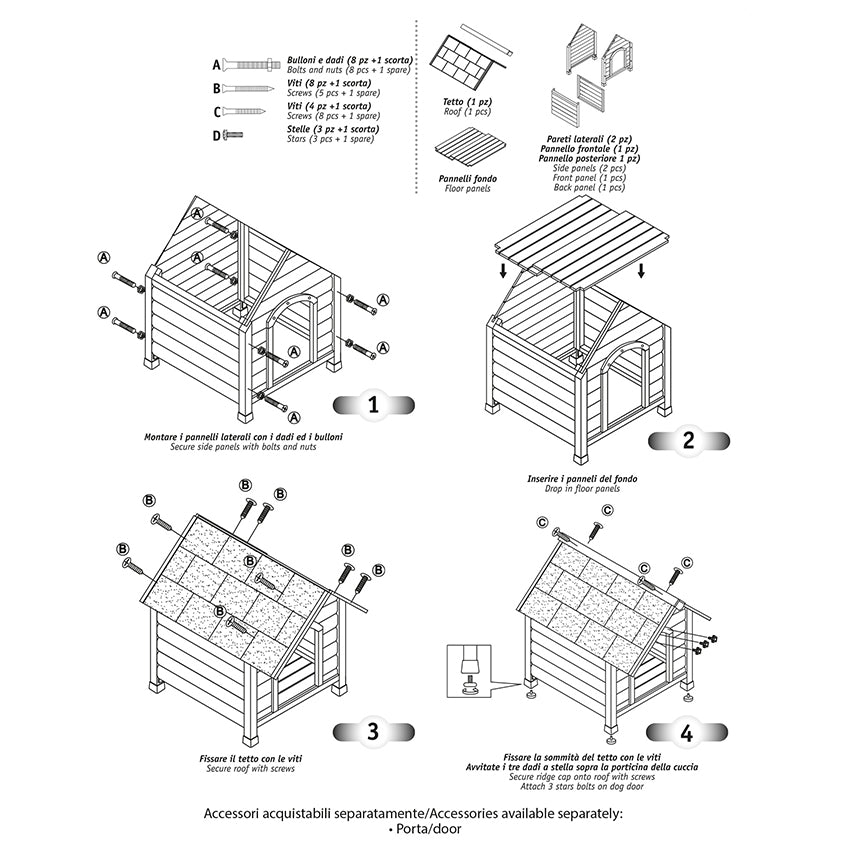 Cuccia per cani in legno - Chalet