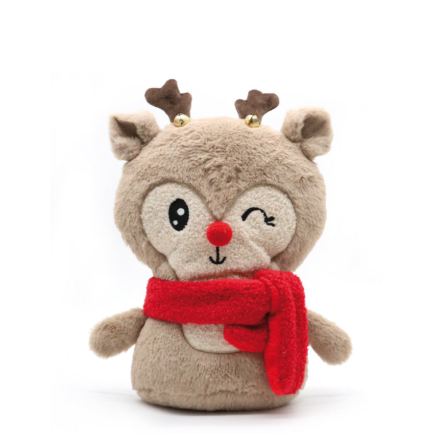 Cuscino e fermaporta a forma di renna natalizia, morbido e decorativo