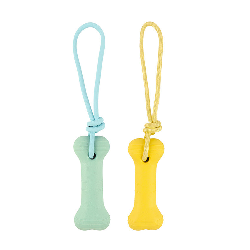 Gioco per cani in gomma resistente con corda e maniglia