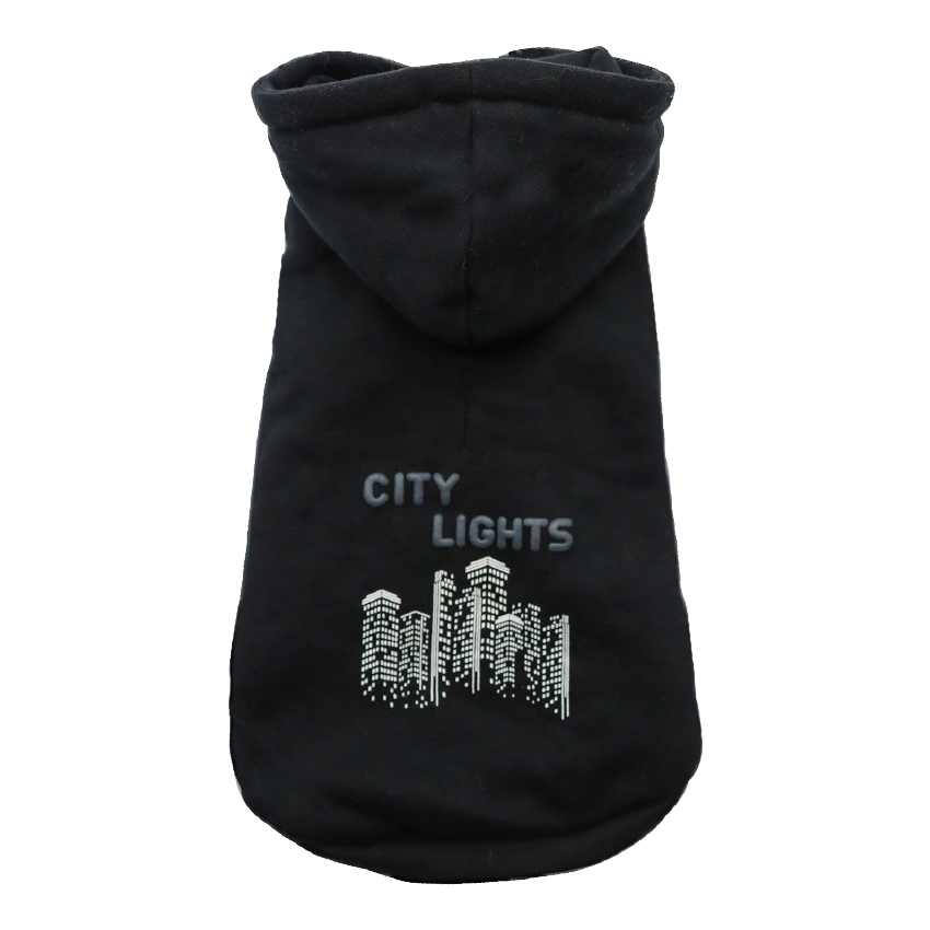 Felpa con cappuccio per cani City Light in poliestere con chiusura a velcro