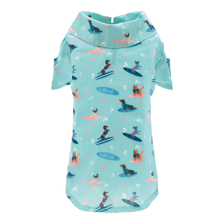 Camicia estiva per cani in tessuto leggero con stampa allegra