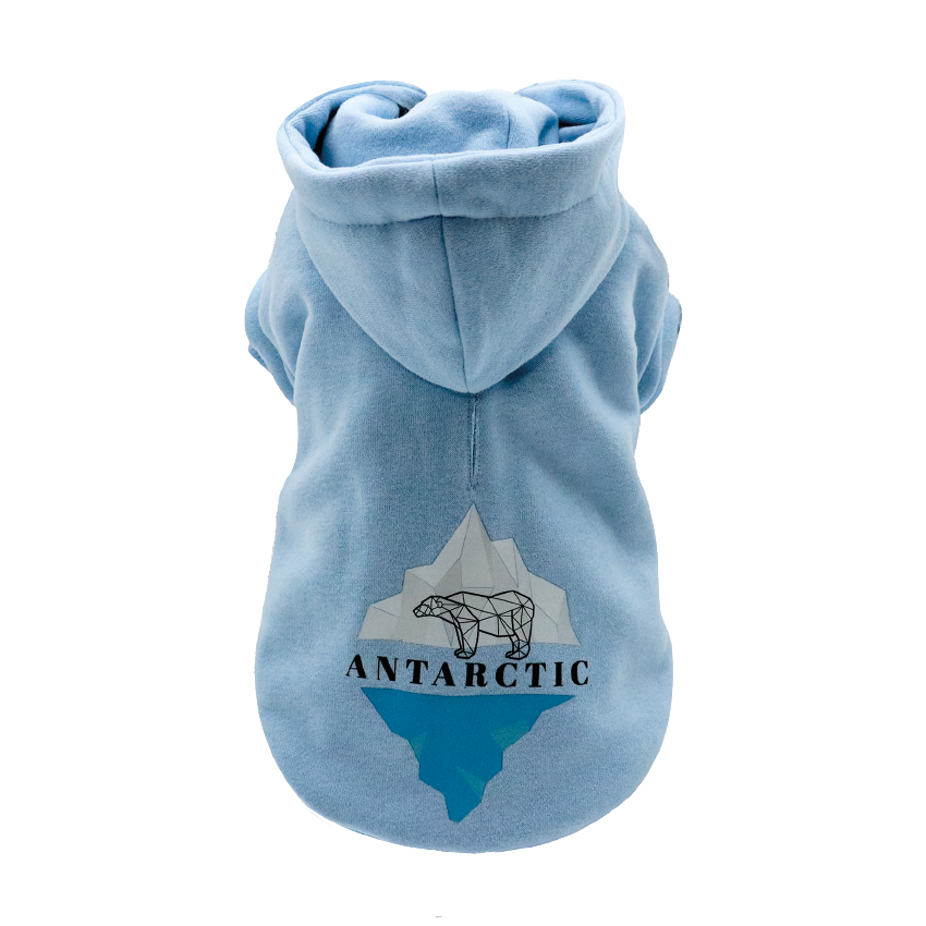Felpa con cappuccio per cani Iceberg in poliestere con motivo orso polare