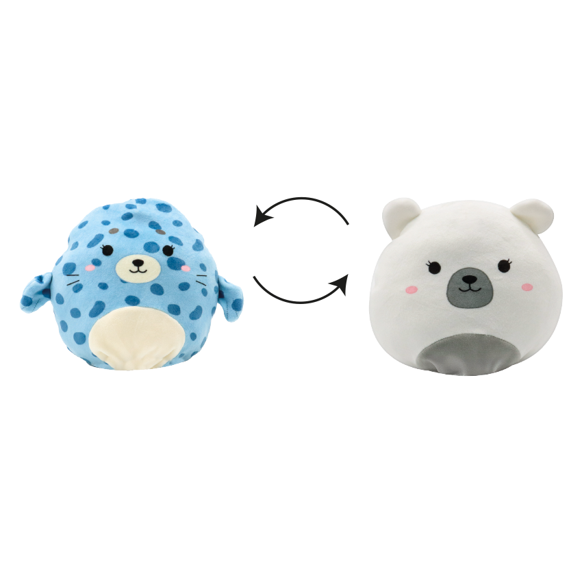 Gioco per cani Flip reversibile foca e orso polare in peluche