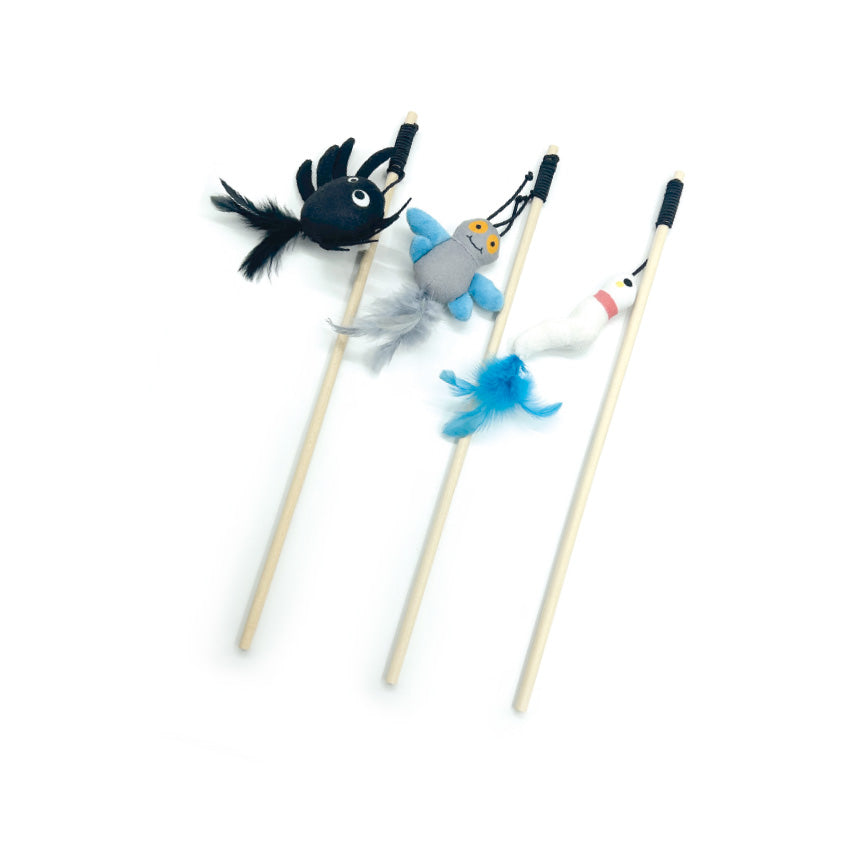 Gioco bacchetta per gatti Halloween insetti con catnip 46,5 cm