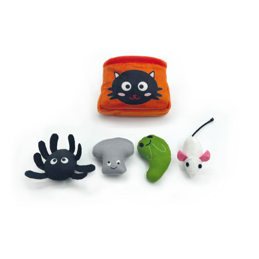 Set giochi per gatti Halloween Scary Insect Bucket 12 cm con catnip