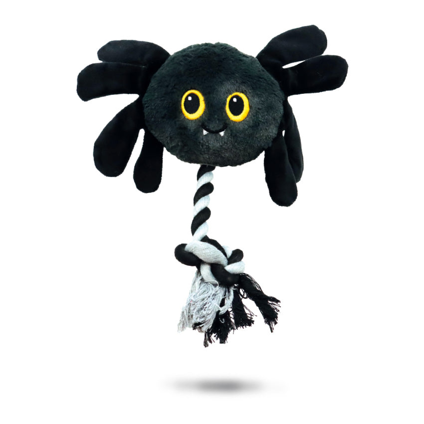 Gioco corda per cani con ragno squeaky di Halloween