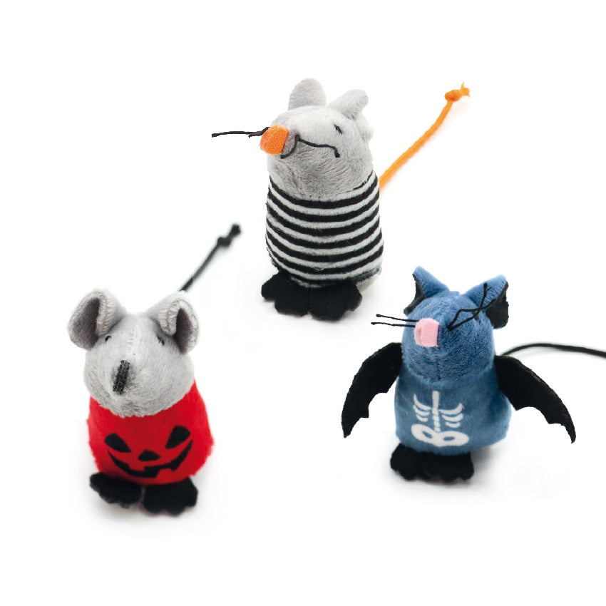 Gioco per gatti Halloween Mice 8 cm con catnip a tema Halloween