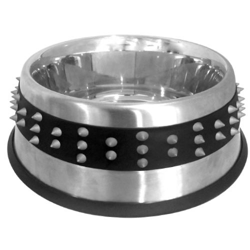Steel dog bowl - Rubber Studs