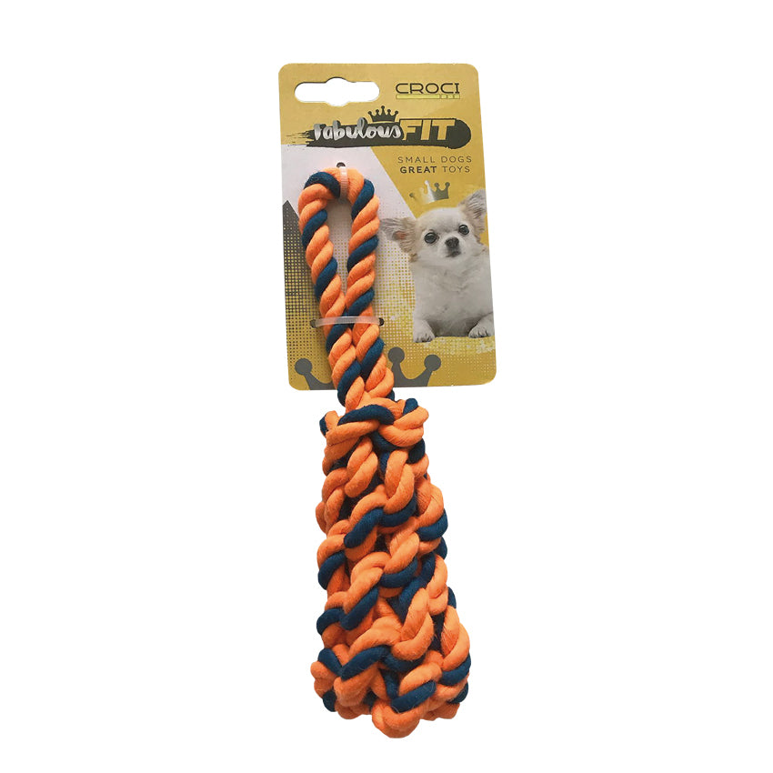 Gioco cane in corda Mini Treccia Arancione