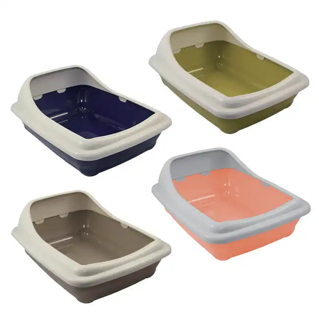 Birba cat litter box with border in assorted colours