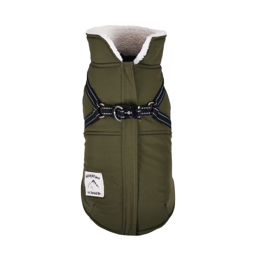 Cappotto per cani imbottito Manteau City con pettorina integrata e dettagli riflettenti