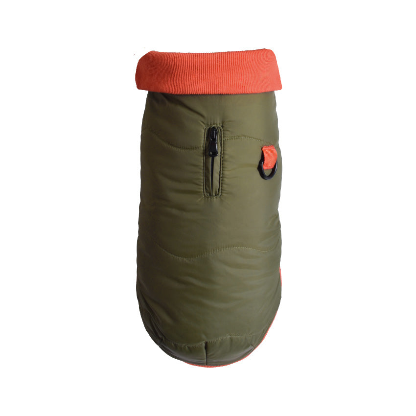 Cappotto per cani imbottito Manteau Contraste con fodera in pile e dettagli a contrasto