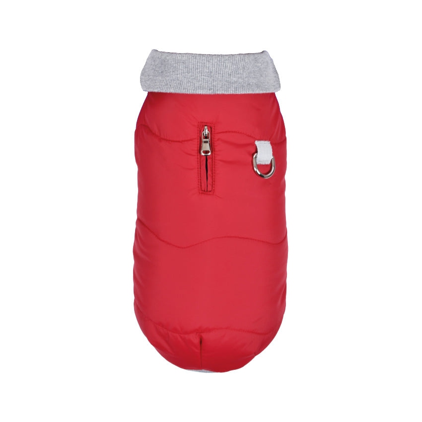 Cappotto per cani imbottito Manteau Contraste con fodera in pile e dettagli a contrasto