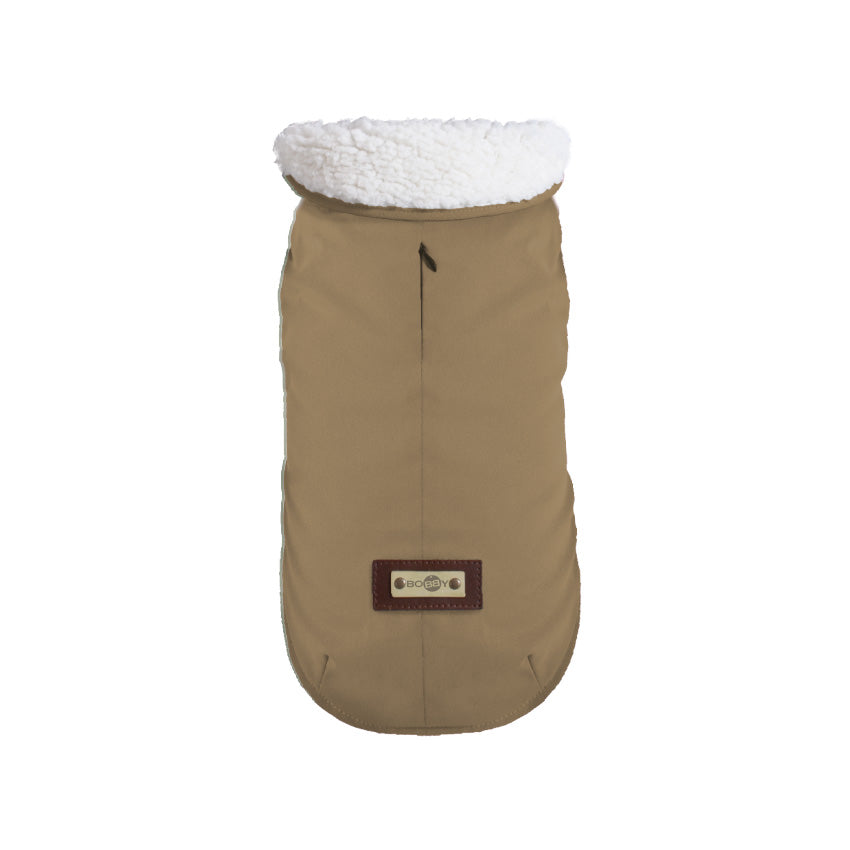 Manteau parka per cani con fodera in sherpa e chiusura a bottoni