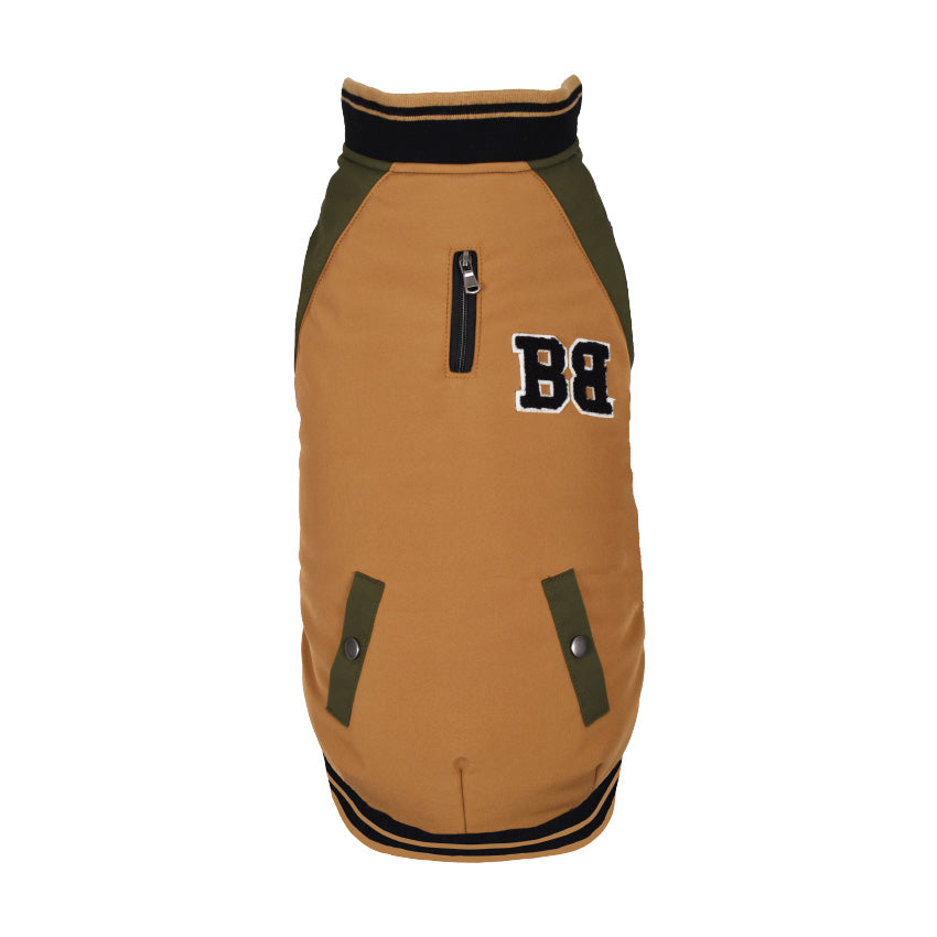 Bomber per cani Bomber School imbottito con interno in pile e collo regolabile, ideale per molossi e cani grandi