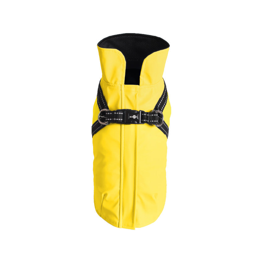 Manteau Tom per cani impermeabile in neoprene con pettorina integrata e dettagli riflettenti