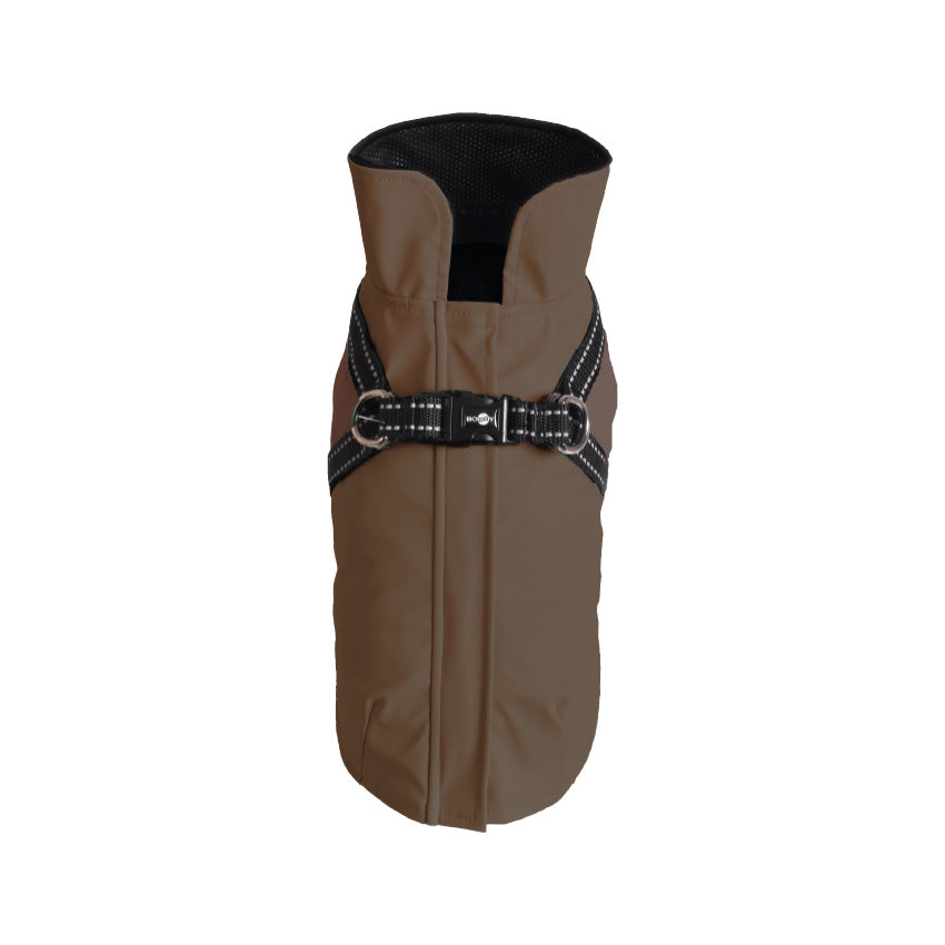 Manteau Tom per cani impermeabile in neoprene con pettorina integrata e dettagli riflettenti
