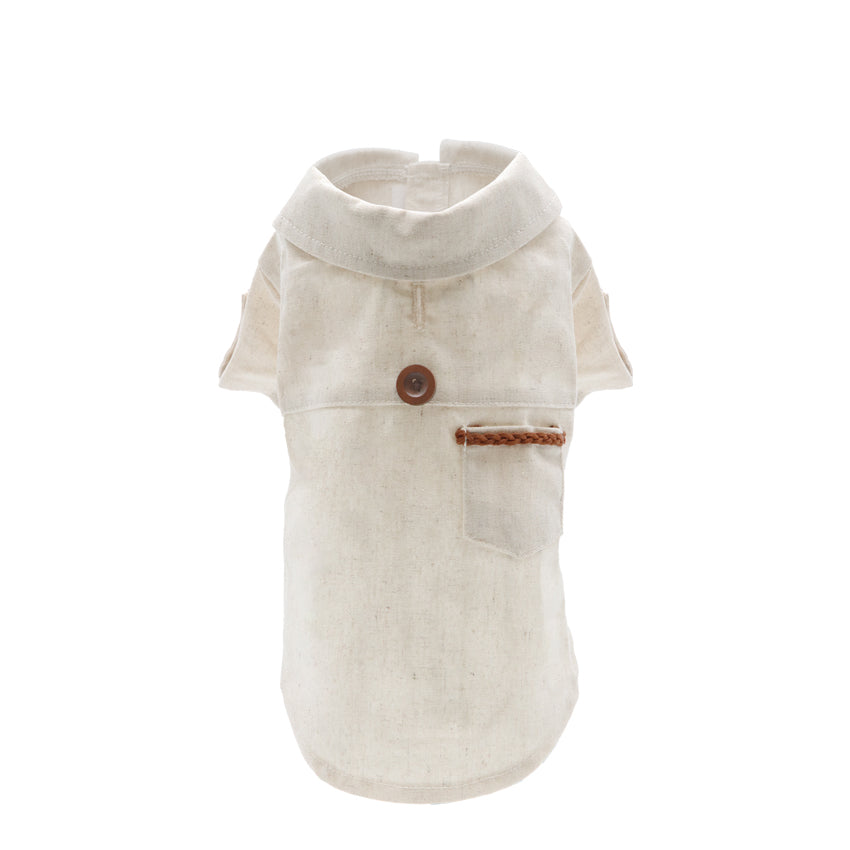 Dog Sweater with Collar - Linen Sand 