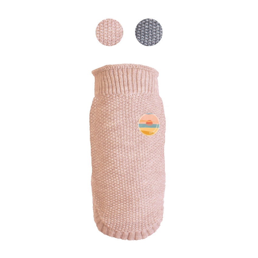 Maglione per cani con collo alto, patch decorativo e chiusura a velcro, elegante e pratico