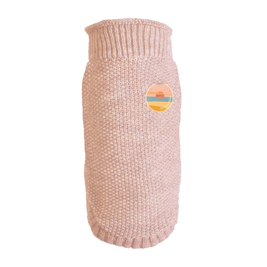 Maglione per cani con collo alto, patch decorativo e chiusura a velcro, elegante e pratico