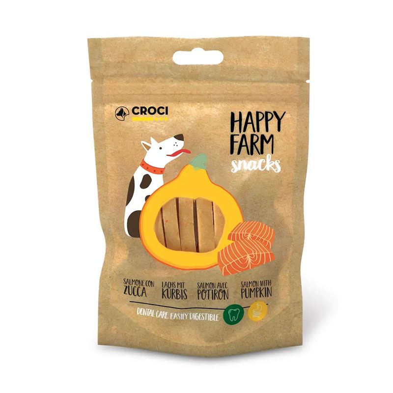 Snack per cani Happy Farm Salmone e Zucca