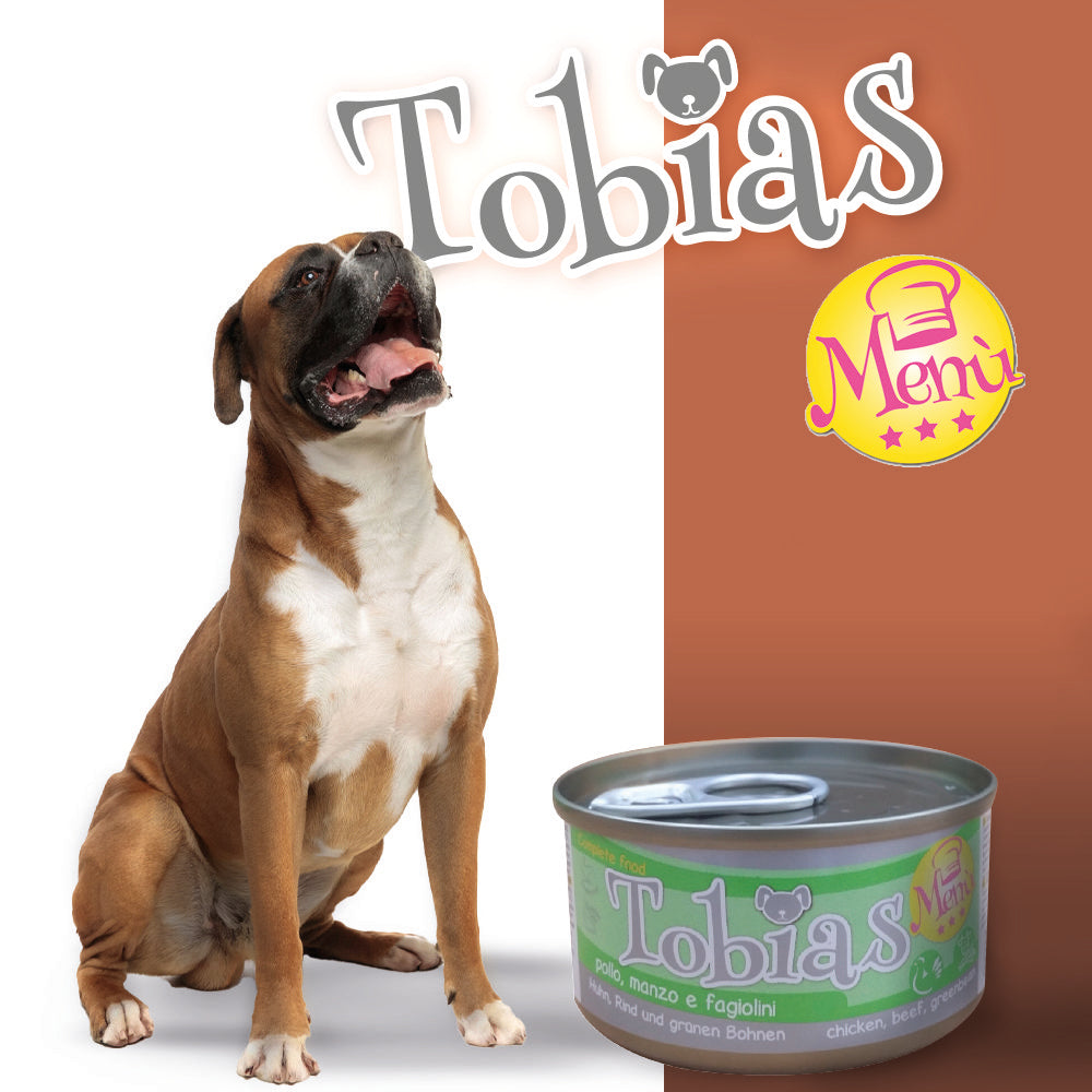 Tobias Menú Comida Húmeda Pollo, Ternera y Judías Verdes para Perros