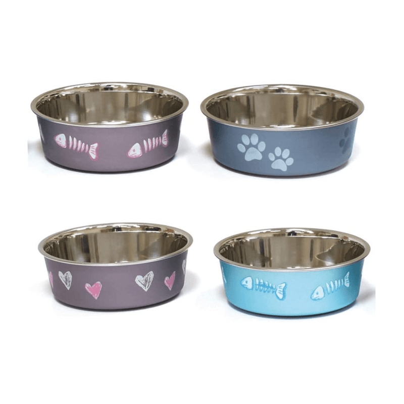 Ciotola in acciaio per cani e gatti - Roxy Satin colori assortiti