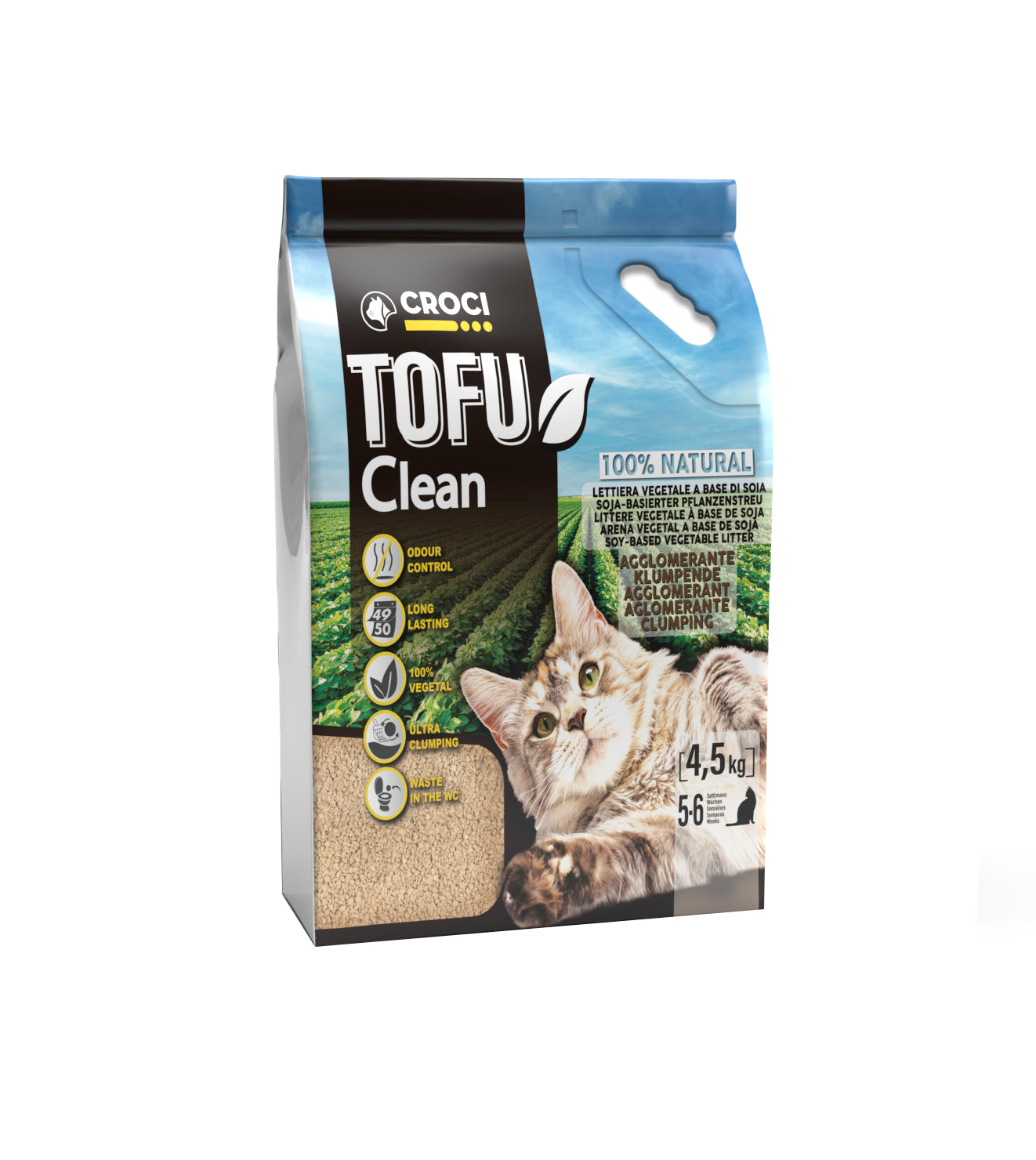 Lettiera per gatti Tofu Clean
