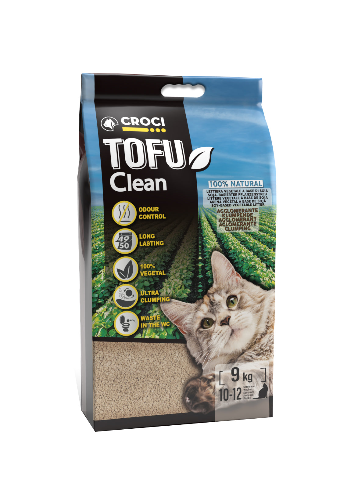 Lettiera per gatti Tofu Clean